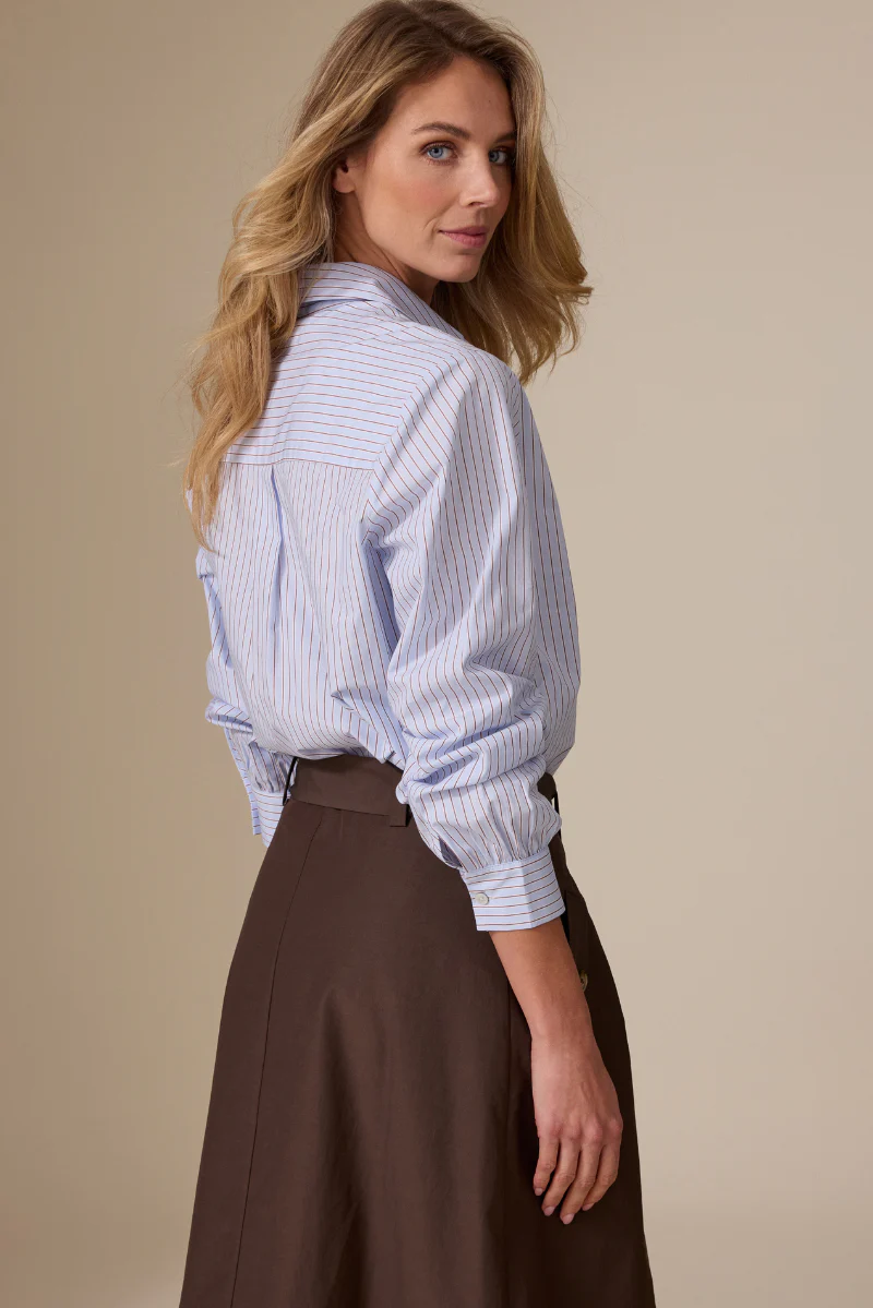 Nimre Blouse Licht Blauw Streep - Image 3