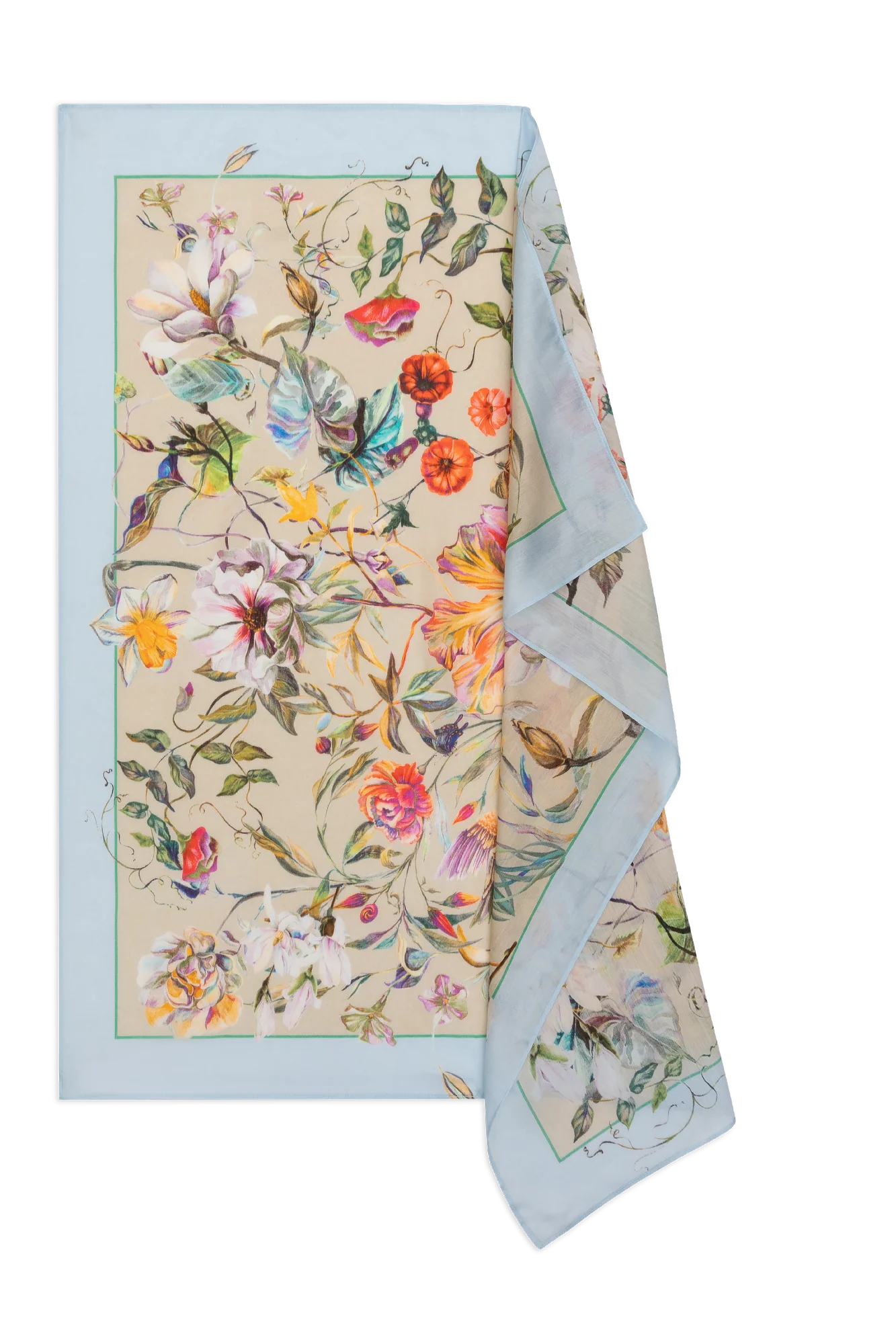 Genta Shawl Licht Blauw Print