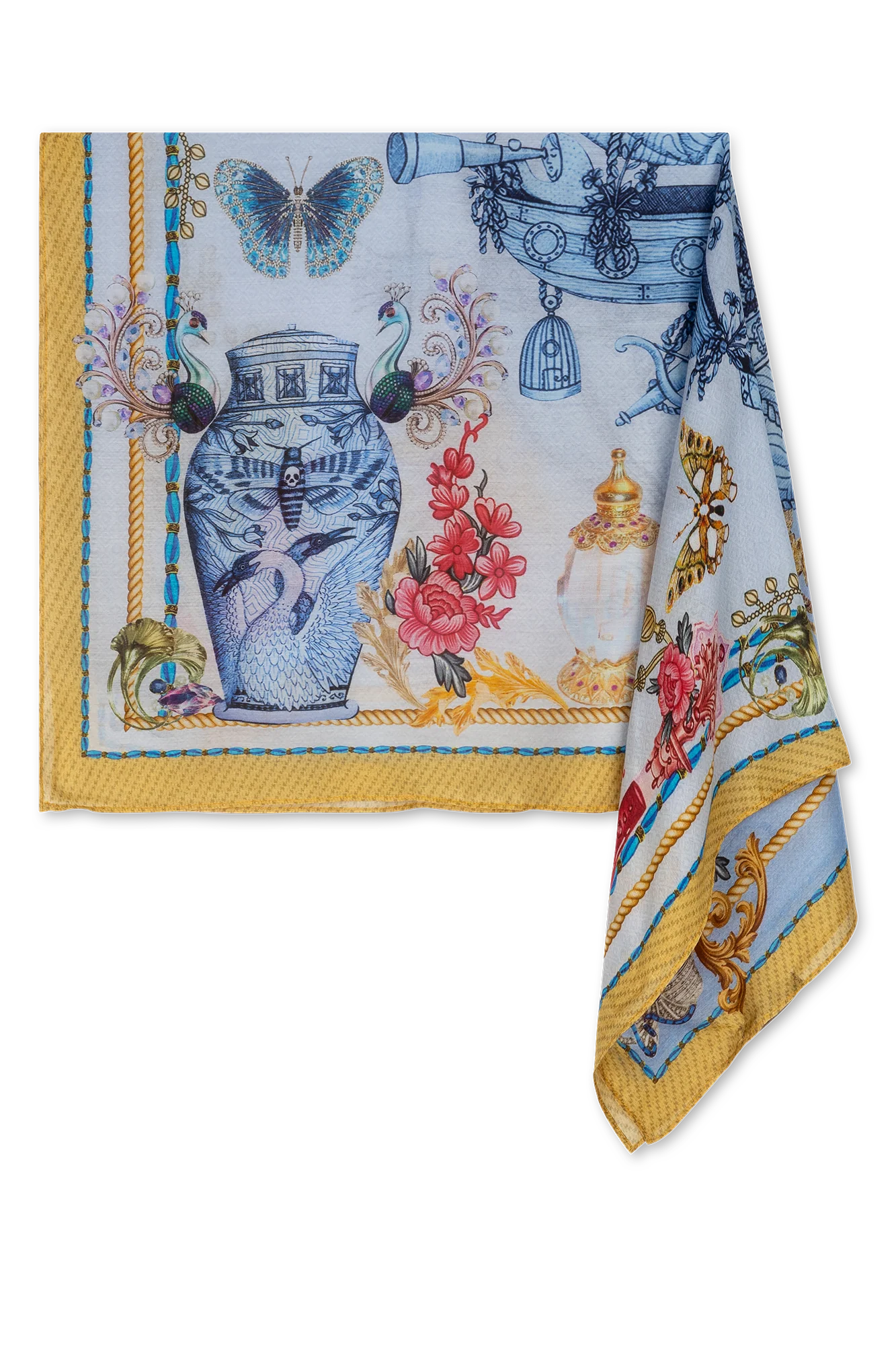 Glora Shawl Blauw Print