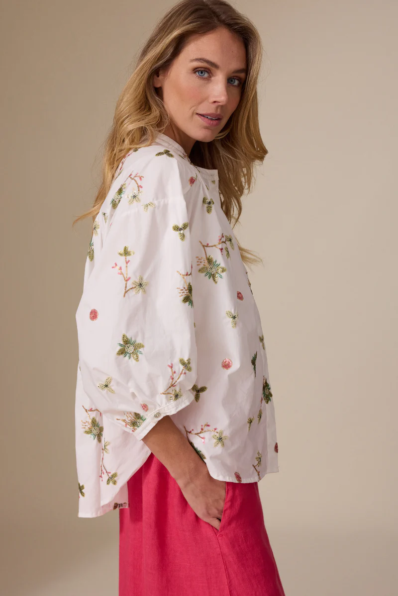 Luna Blouse Off-white Print - Image 3